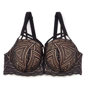 Bra Contour Plus style NYLON MESH Balconette Strappy Kink Bra 40C